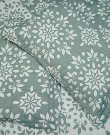 Luxurious Hazy Grey Quilted Bedcover (HTCAL182)